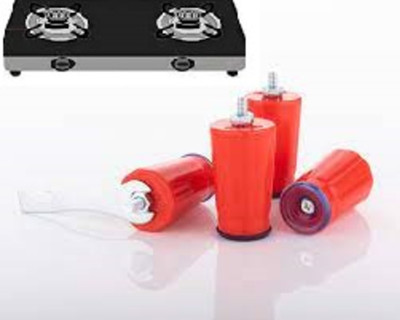 Scart Rubber LPG Gas Stove Legs with Nut Bolt with One Fixing Tool (Set of 4) Appliance Knob