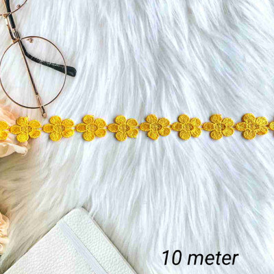 Unique Bridal lace Border Applique Patch(1, Yellow)