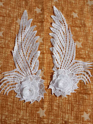 Unique bridal lace patch Applique Patch(2, White)