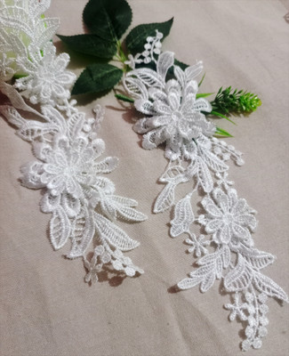 Unique bridal lace patch Applique Patch(2, White)