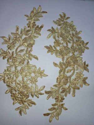 Unique bridal patches Applique Patch(2, Gold, Yellow)