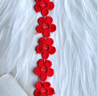 Unique Bridal lace Border Applique Patch(1, Red)