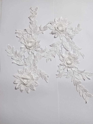 Unique bridal patches Applique Patch(2, White)