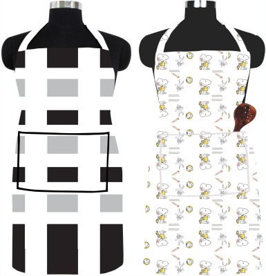 SPIRITED PVC Chef's Apron - Free Size(Black, Grey, Beige, Multicolor, Pack of 2)