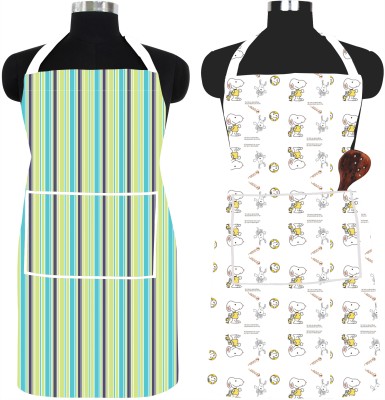 Furnspace PVC Chef's Apron - Free Size(Green, Yellow, Beige, Multicolor, Pack of 2)
