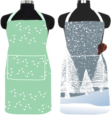Genipap PVC Chef's Apron - Free Size(Light Green, Grey, Silver, Pack of 2)