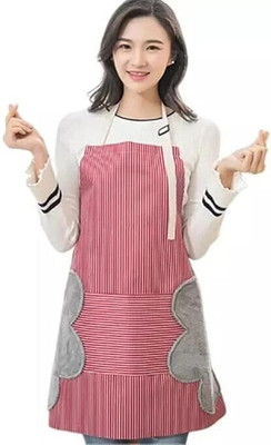 Spatlus Polyester Chef's Apron - Free Size(Red, Single Piece)