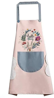 VAGMI STORE Polyester Home Use Apron - Free Size(Peach, Single Piece)