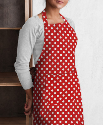 OASIS Cotton Chef's Apron - Free Size(Red, Single Piece)