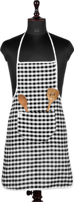 HOMESTIC Cotton Home Use Apron - Free Size(Black, Single Piece)