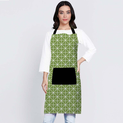 Lvloz Cotton Home Use Apron - Free Size(Green, Single Piece)