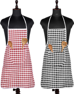 KUBER INDUSTRIES Cotton Home Use Apron - Free Size(Multicolor, Pack of 2)