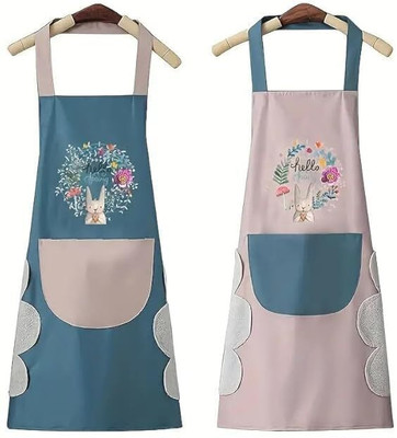 Ramview Polyester Home Use Apron - Medium(Multicolor, Pack of 2)