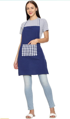 Syntus Cotton Home Use Apron - Free Size(White, Single Piece)