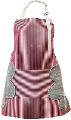 Nexzed Polyester Chef's Apron - Free Size(Red, Single Piece)