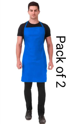 AREVOX Cotton Home Use Apron - Free Size(Blue, Pack of 2)