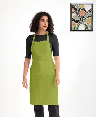 OASIS Cotton Home Use Apron - Free Size(Green, Single Piece)