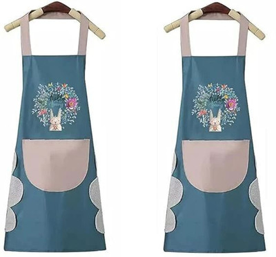KNIKERS Polyester Chef's Apron - Free Size(Blue, Pink, Single Piece)