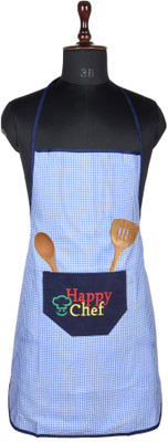 KUBER INDUSTRIES Polyester Home Use Apron - Free Size(Blue, Single Piece)