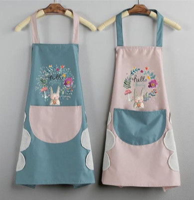 Ashmakam Polyester Chef's Apron - Free Size(Pink, Blue, Pack of 2)