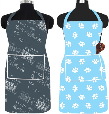 Ascension PVC Chef's Apron - Free Size(White, Grey, Light Blue, White, Pack of 2)