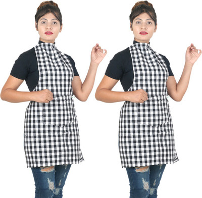 KUBER INDUSTRIES Cotton Home Use Apron - Free Size(Multicolor, Pack of 2)