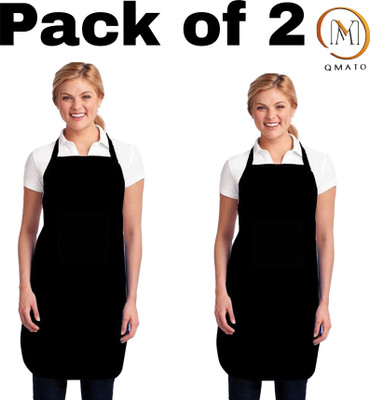Qmato Polyester Grooming Apron - Free Size(Black, Pack of 2)
