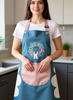 VAGMI STORE Polyester Home Use Apron - Free Size(Blue, Single Piece)