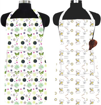 Home Reserve PVC Chef's Apron - Free Size(Green, Beige, Multicolor, Pack of 2)