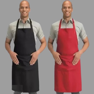 BHUJWAAL Cotton Home Use Apron - Free Size(Multicolor, Pack of 2)