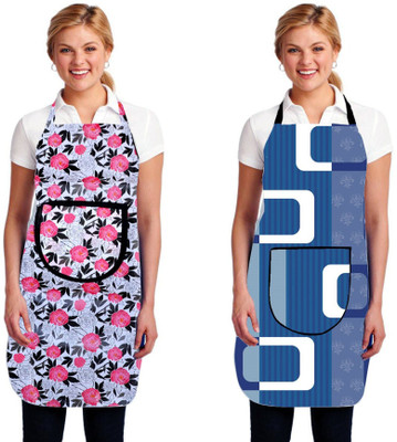 Acoma PVC Chef's Apron - Free Size(White, Black, Pack of 2)
