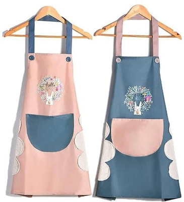 KNIKERS Polyester Chef's Apron - Free Size(Blue, Pink, Single Piece)