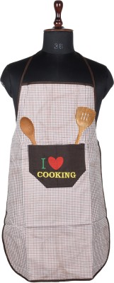 KUBER INDUSTRIES Polyester Home Use Apron - Free Size(Brown, Single Piece)