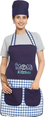 BHD Creations Cotton, Polyester Chef's Apron - Free Size(Blue, Single Piece)