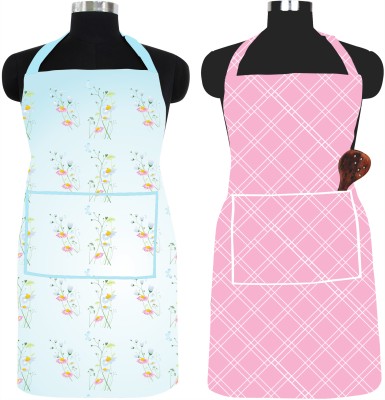 Lyzoo PVC Chef's Apron - Free Size(Light Blue, Pink, Pack of 2)