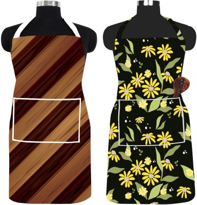 Ascension PVC Chef's Apron - Free Size(Brown, Gold, Yellow, Black, Pack of 2)