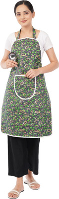 MIMI KITCHEN PRODUCTS Cotton Home Use Apron - Free Size(Green, Single Piece)