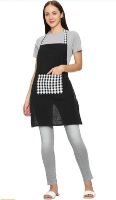 Syntus Cotton Home Use Apron - Free Size(White, Single Piece)