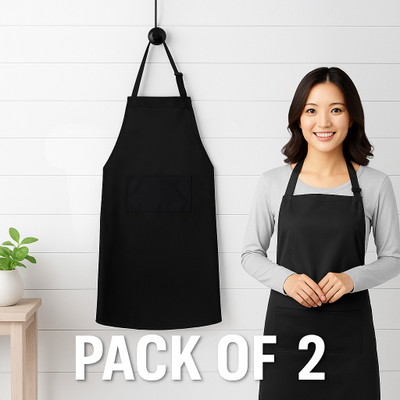 ProtClothing PVC Home Use Apron - Large(Black, Pack of 2)