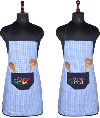 KUBER INDUSTRIES Polyester Home Use Apron - Free Size(Blue, Pack of 2)