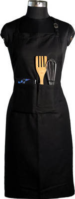 MAA SHARDA SUPPLY Blended Chef's Apron - Free Size(Black, Single Piece)