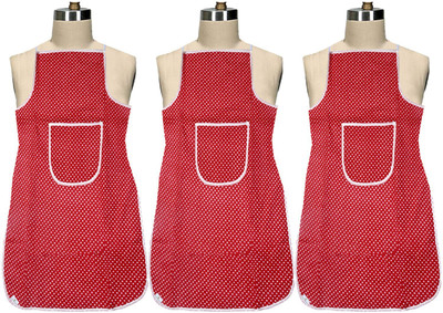 KUBER INDUSTRIES Cotton Home Use Apron - Free Size(Maroon, Pack of 3)