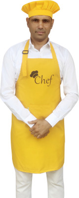 Tolexo Polyester Chef's Apron - Free Size(Yellow, Single Piece)