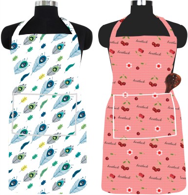 Ascension PVC Chef's Apron - Free Size(Grey, Dark Green, Red, Pack of 2)
