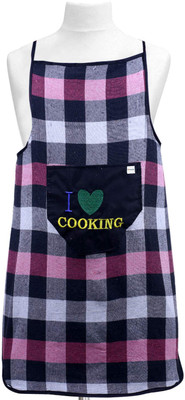 HOMESTIC Cotton Home Use Apron - Free Size(Black, Single Piece)