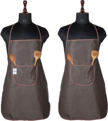 HOMESTIC PVC Home Use Apron - Free Size(Brown, Pack of 2)