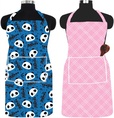 XIVIL PVC Chef's Apron - Free Size(Blue, Pink, Pack of 2)