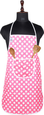 Heart Home Polyester Home Use Apron - Free Size(Pink, Single Piece)