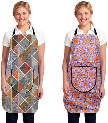 brothers trendz Cotton Chef's Apron - Free Size(Multicolor, Pack of 2)