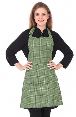 TINY HANDS Polyester Chef's Apron - Free Size(Green, Single Piece)